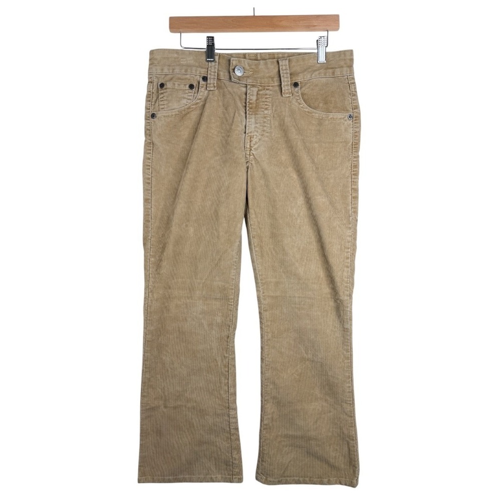 Levis 542 Jeans Womens 12 M Low Rise Flare Tan Corduroy Bootcut Stretch Soft